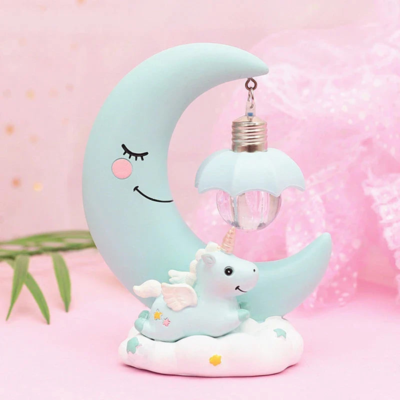 Afralia™ Unicorn LED Night Light Moon Lamp Kids Home Decor Gift