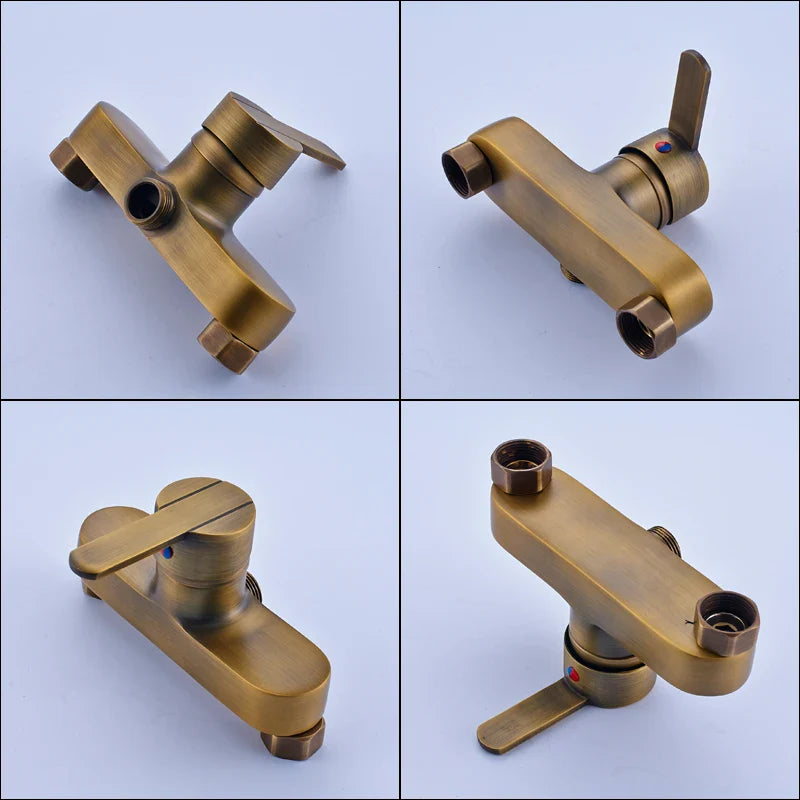 Afralia™ Brass Rainfall Shower Faucet Set with Handshower