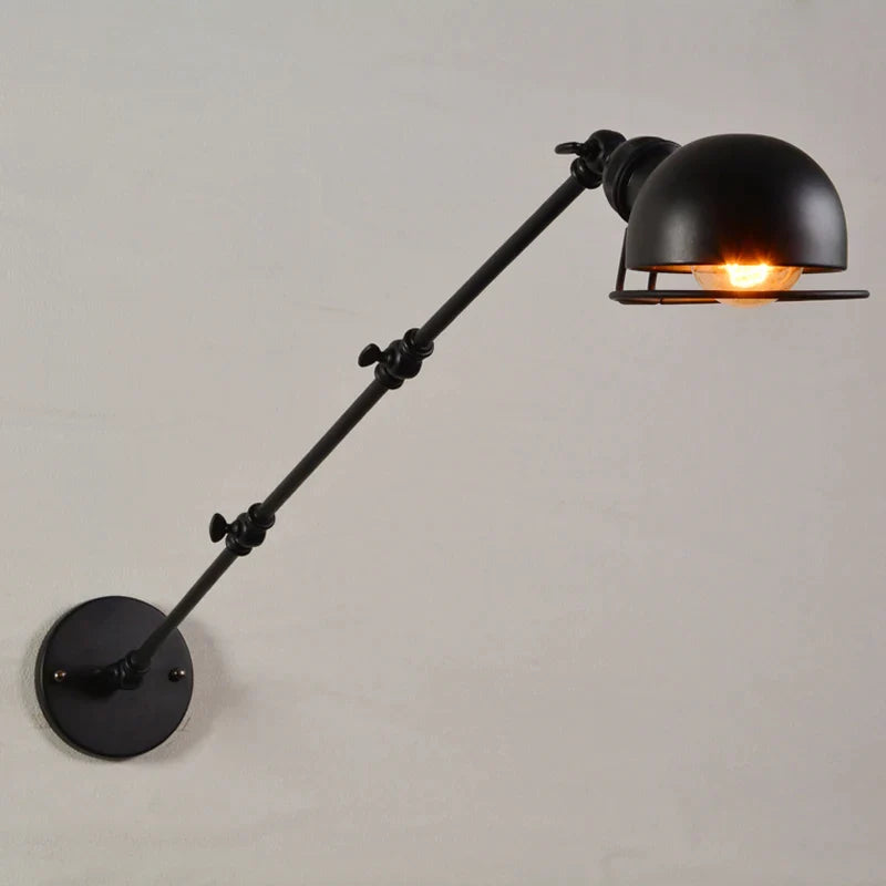 Afralia™ Vintage Industrial Wall Light: Adjustable Sconce with Long Arm, Multiple LED Options