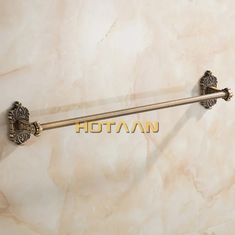 Afralia™ Antique Brass Towel Bar - Wall Mounted Bathroom Accessories