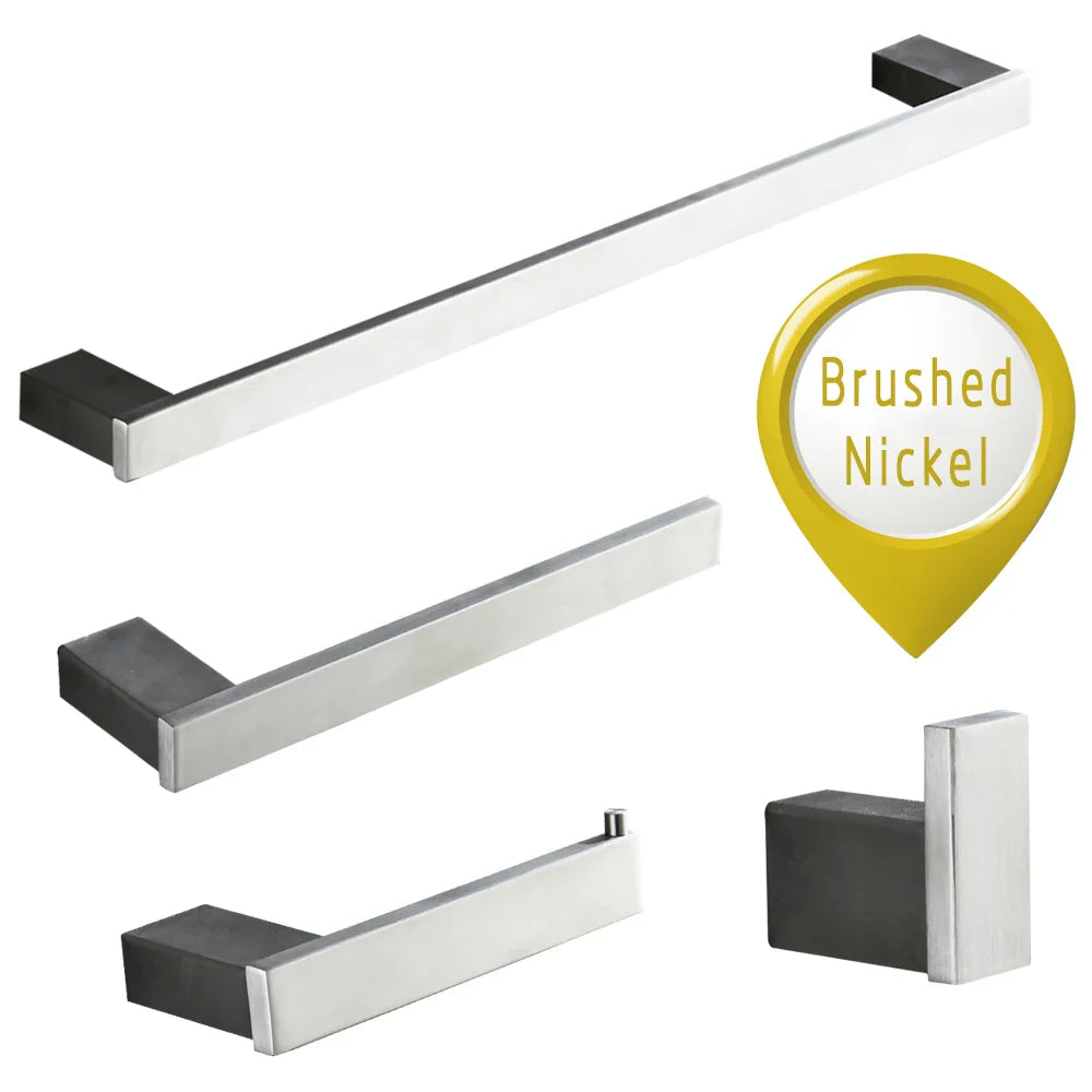 Afralia™ Brushed Gold Bathroom Hardware Set: Robe Hook, Towel Rail, Bar Rack, Shelf, Tissue Holder