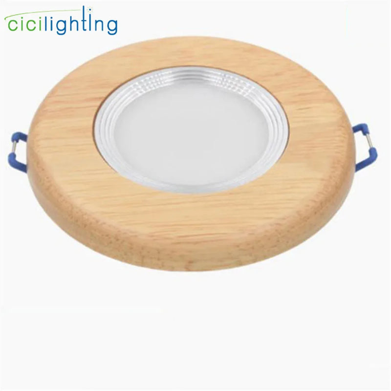 Afralia™ Solid Wood LED Downlight 3W 5W 7W - Ceiling Spotlights for Office Living Room