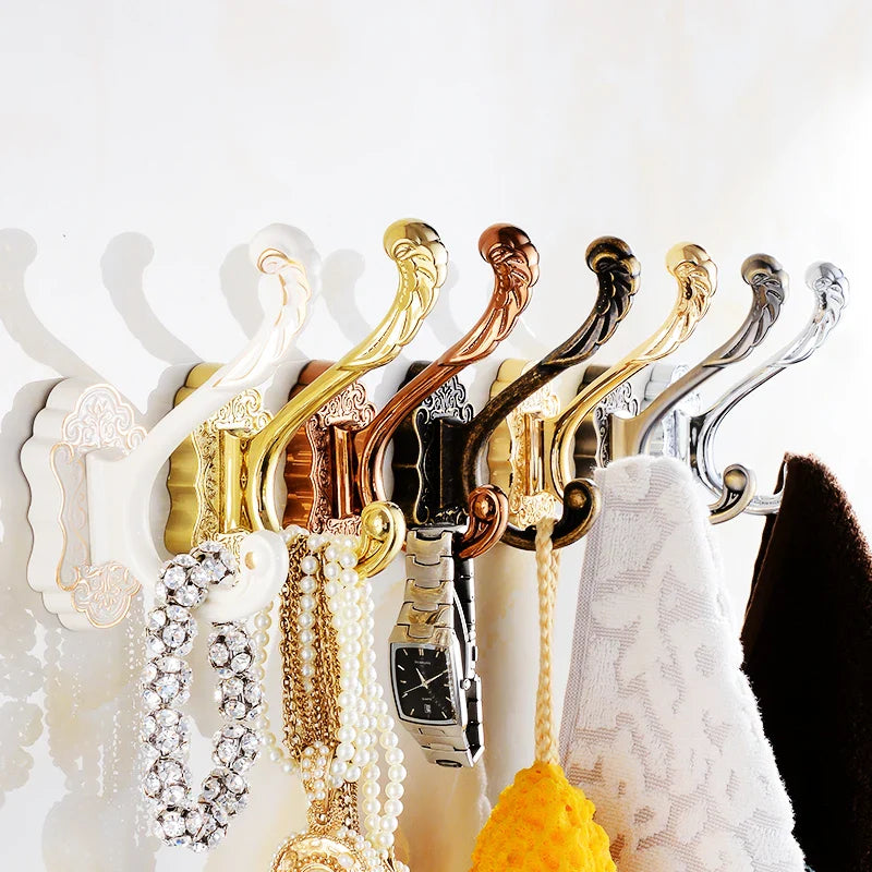 Afralia™ Metal Robe Hooks for Towels and Clothes, Wall Mount Coat Hat Bag Hooks