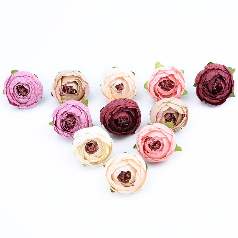 Afralia™ Silk Tea Roses DIY Home Decor Fake Flowers 10pcs Bouquet