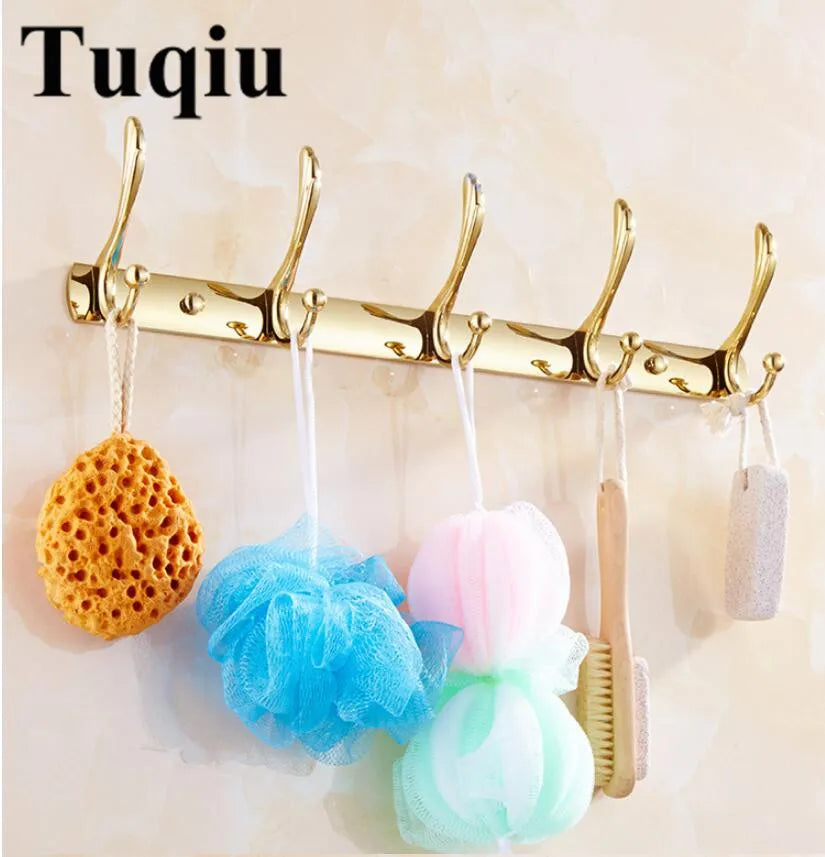 Afralia™ Vintage Gold/Chrome/Rose Gold Wall Mounted Row Hook Set
