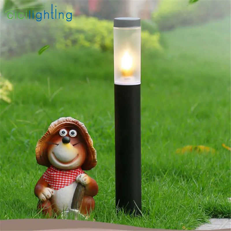 Afralia™ Stainless Steel Long Lawn Lamp, Black LED Outdoor Garden Light