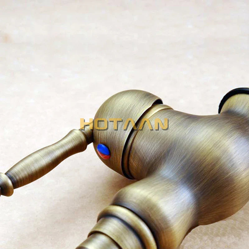Afralia™ Antique Brass Basin Faucet, Bathroom Mixer Tap, Basin Faucet YT-5047