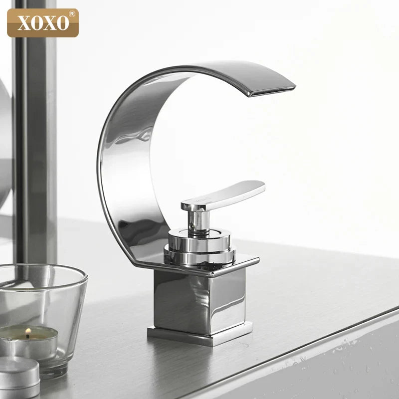 Afralia™ Waterfall Basin Faucet Single Handle Mixer Tap Deck Mount Torneira 21025