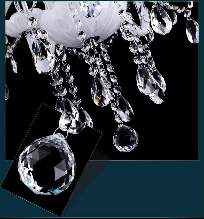 Afralia™ Crystal Chandelier with 18 White Arms LED Candle Lights suitable for Living Bedroom