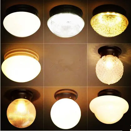 Afralia™ Vintage LED Ceiling Light Fixture for Living Room, Industrial Retro Glass American Loft Luminaire