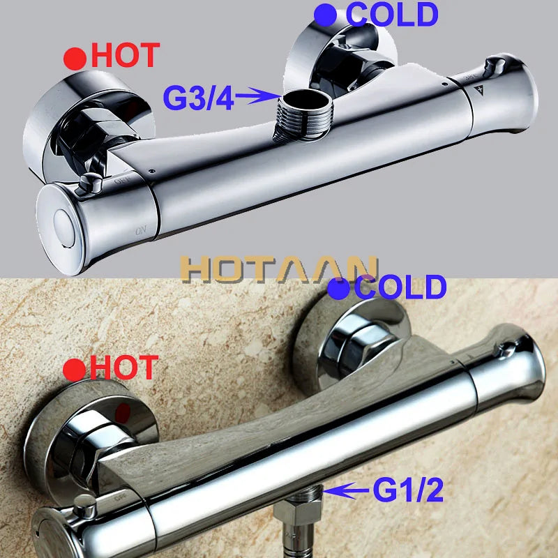 Afralia™ Thermostatic Shower Faucet Mixer for Hot and Cold Water