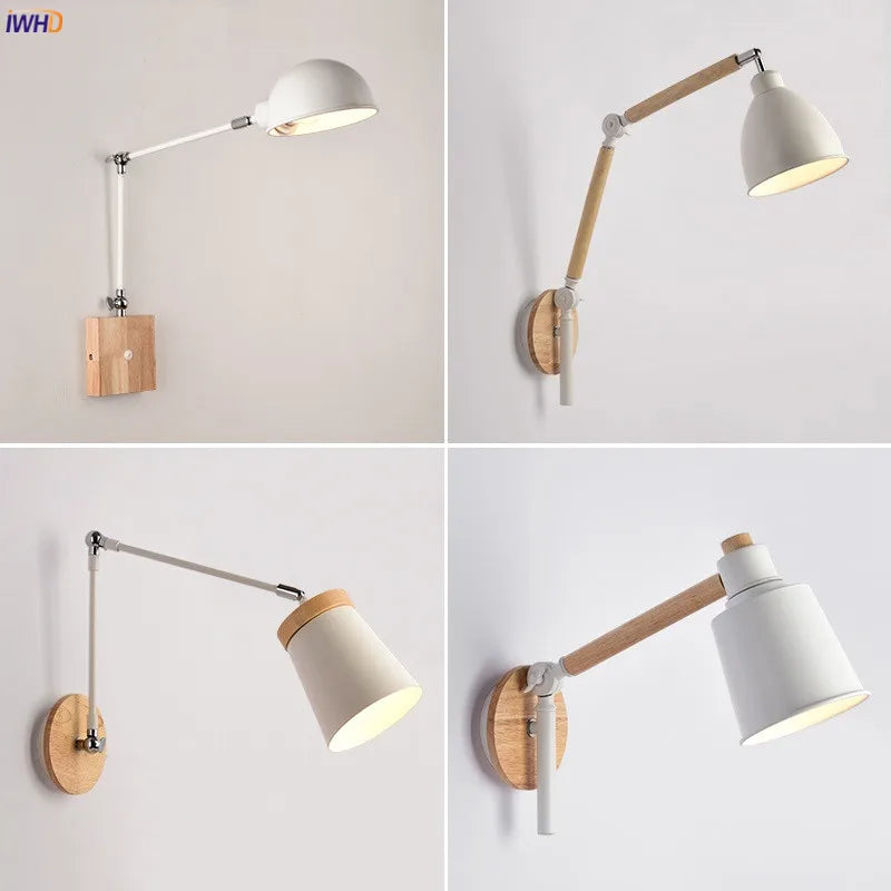 Afralia™ Nordic LED Swing Arm Wall Lamp Modern Design for Living Room and Bathroom