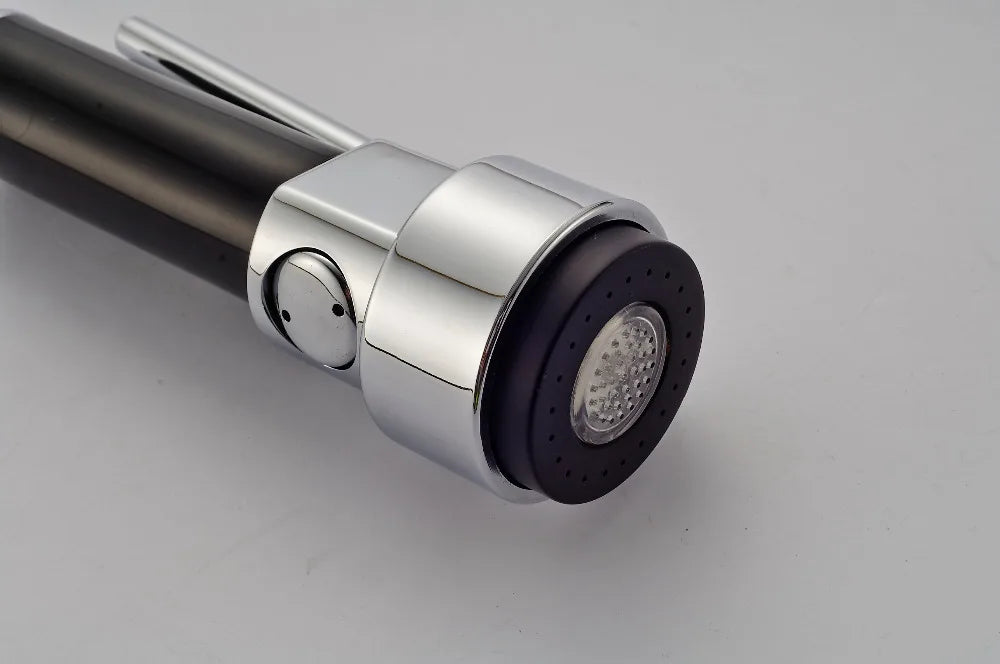 Afralia™ LED Light Chrome Kitchen Faucet Pull-Out Spray Head Replacement