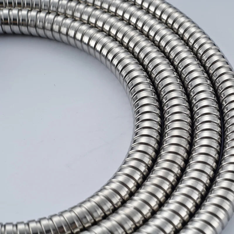 Afralia™ Chrome Stainless Steel Flexible Shower Hose - Bathroom Water Pipe, 1.5/2.45/3m