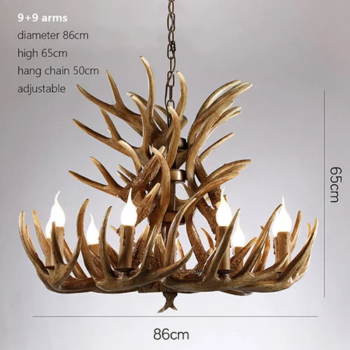 Afralia™ Deer Antler Chandelier: American Retro Resin Horn Lamps for Rustic Home Decor