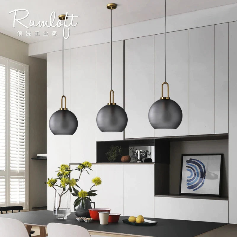 Afralia™ Glass Ball Pendant Lights for Living Room, Dining Room, Bar - Luxury Industrial Style