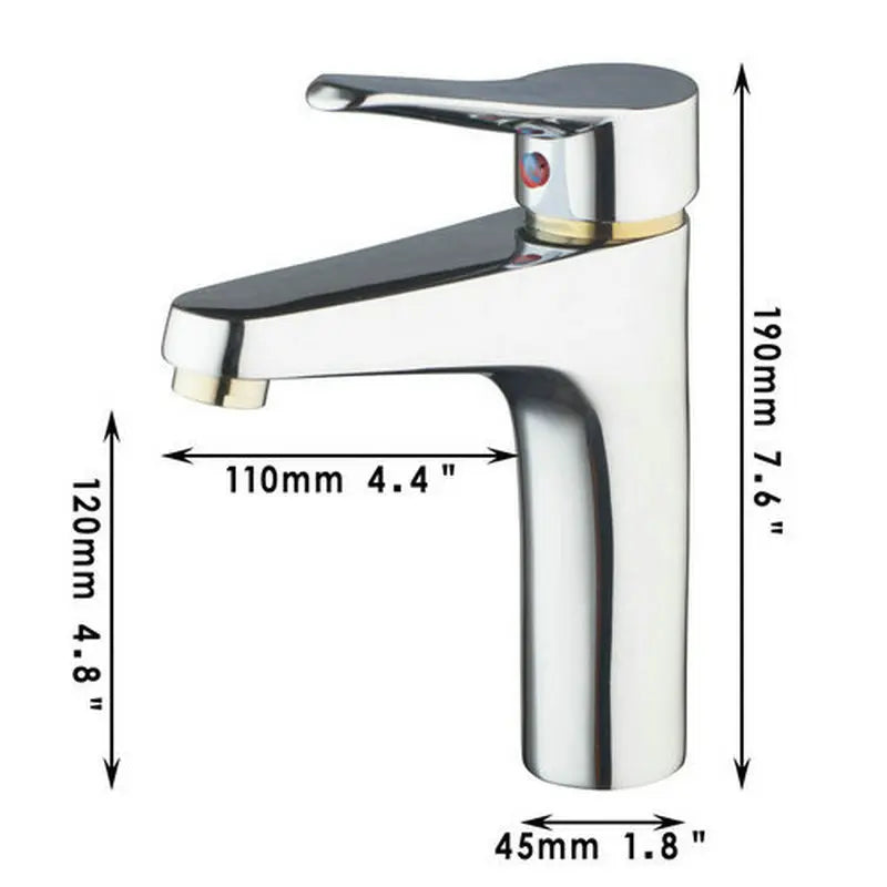 Afralia™ Golden Chrome Brass Bathroom Sink Faucet Mixer