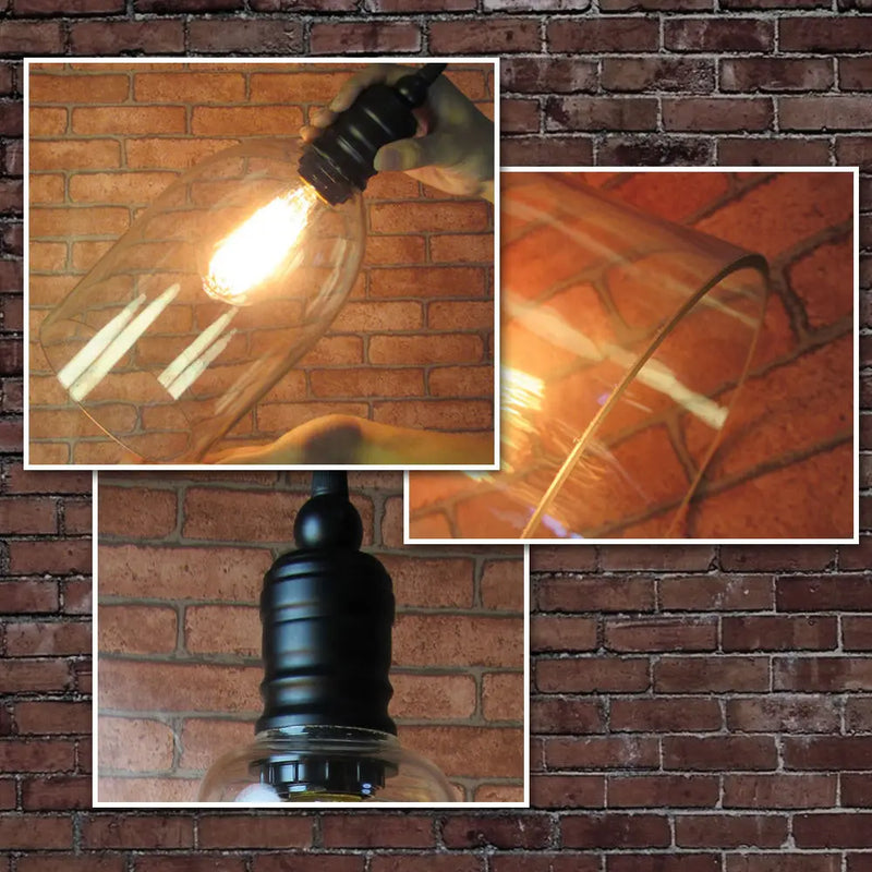 Afralia™ Vintage Glass Pendant Lamp in Retro Loft Industrial Style