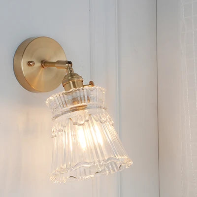 Afralia™ Copper Glass Wall Light Nordic Vintage Sconce Bathroom Bedroom Home Lighting