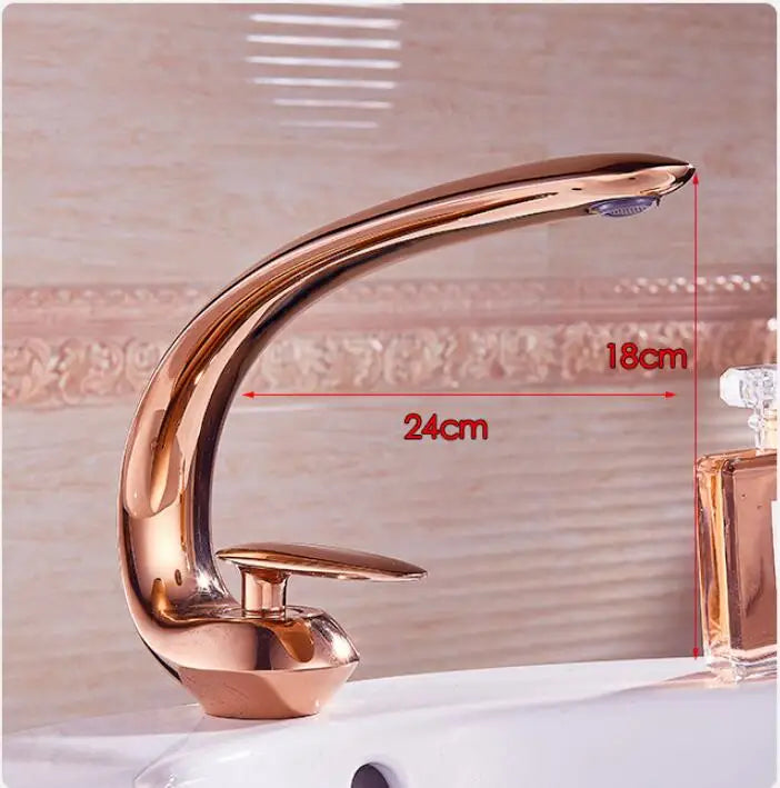 Afralia™ Rose Gold Basin Faucet: Modern Brass Sink Mixer Tap, Single Handle, Single Hole