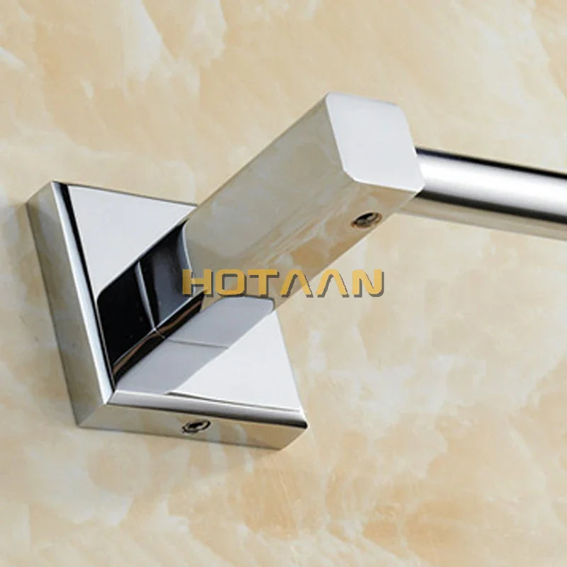 Afralia™ Chrome Finish Brass Towel Bar - Bathroom Hardware