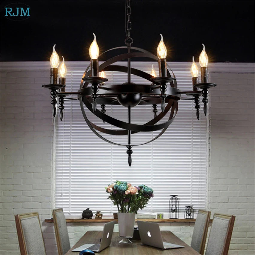 Afralia™ Iron Pendant Light: Vintage Industrial Style for Home, Restaurant, Bar Lighting.