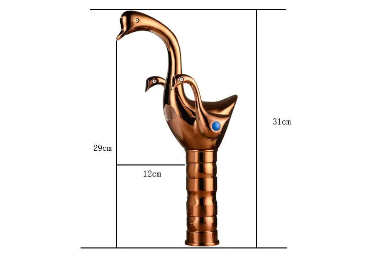 Afralia™ Swan Double Handle Gold/Rose Gold Basin Faucet