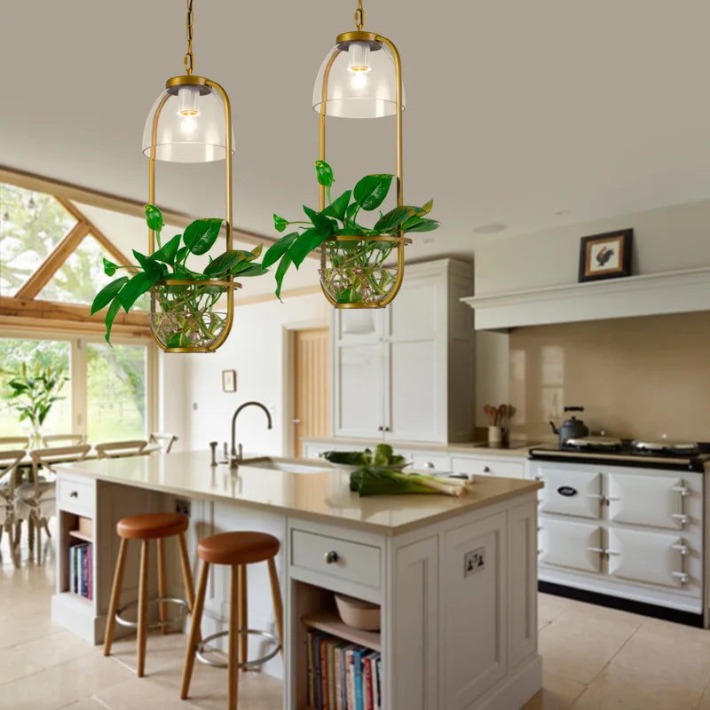 Afralia™ Modern Plant Pot Pendant Light - American Style Living Room Decor