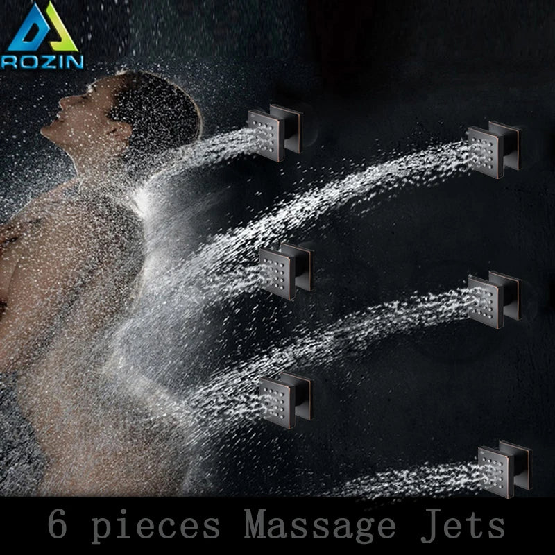 Afralia™ 6-Piece Body Shower Massage Jets for Bathroom SPA Experience