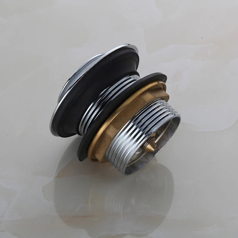 Afralia™ Copper Tub Tub Pop-Up Core Foot Drainer Valve Drain Pipe Fittings
