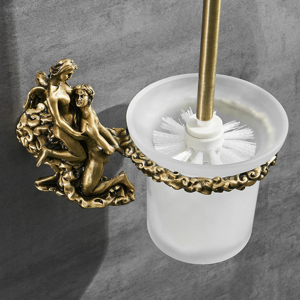 Afralia™ Romantic Bathroom Hardware Set: Towel Ring, Robe Hook, Toilet Paper Holder, Towel Bar