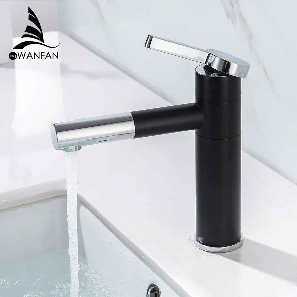 Afralia™ White Brass Bathroom Faucet Vessel Sinks Mixer with Swivel Spout LT-701A