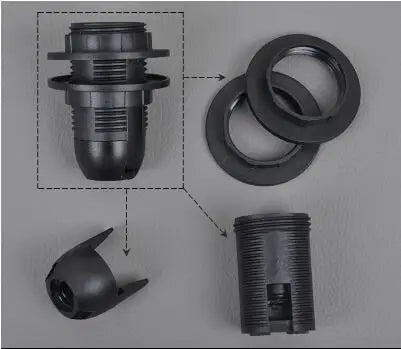 Afralia™ E27 Lamp Bulb Holder Fitting, Black/White, 110v-220v Lighting Accessory