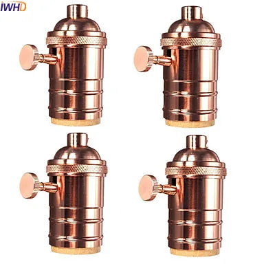 Afralia™ Vintage Edison E27 Lamp Holder Base With Switch Socket Bulb Holder 110-220v