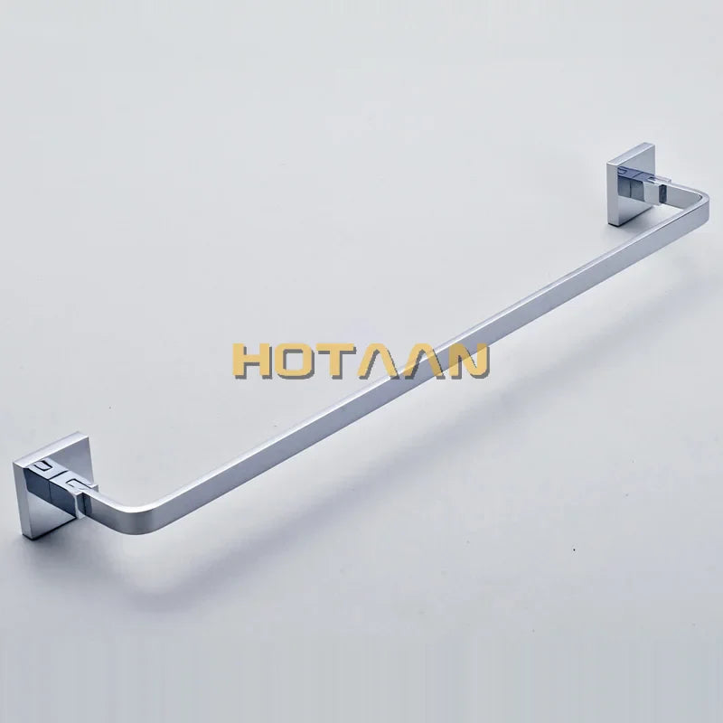 Afralia™ Chrome Brass Towel Hanger Bar Wall Rack Single Towel Holder Bathroom Accessories