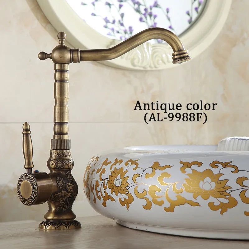 Afralia™ Antique Bronze Basin Faucet, Single Handle Deck Mounted Mixer Tap, High Quality