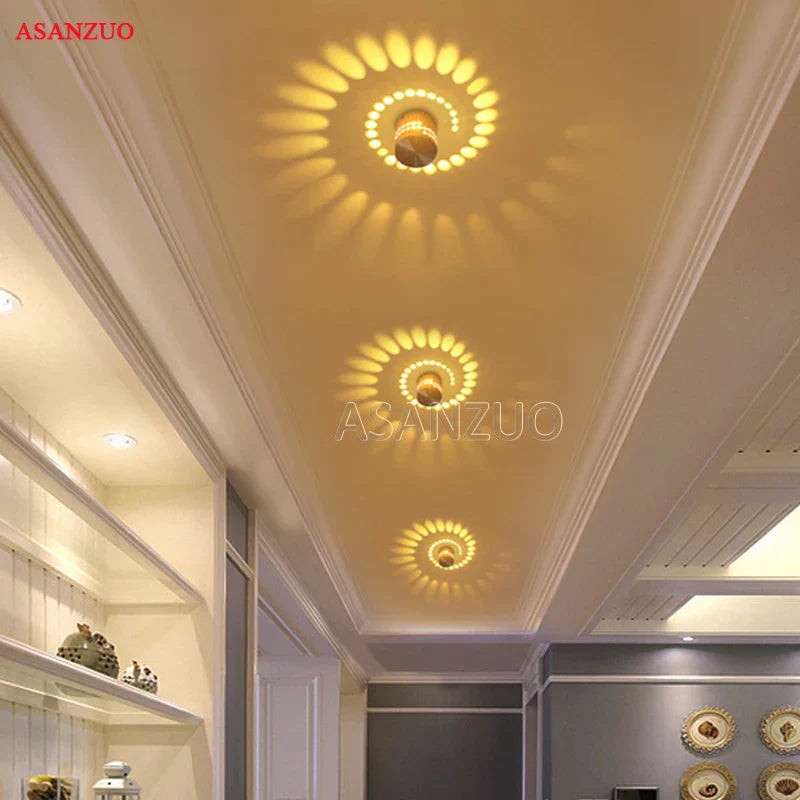 Afralia™ Aluminum Spiral LED Wall Lamp for Bedroom and Living Room