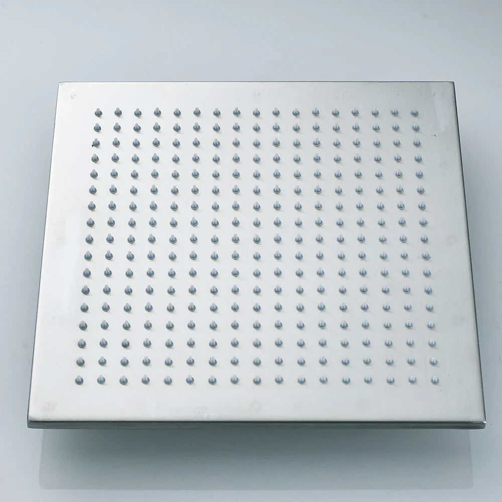 Afralia™ Matte Black 16" LED Square Shower Head - Brass Rainfall Faucet Head