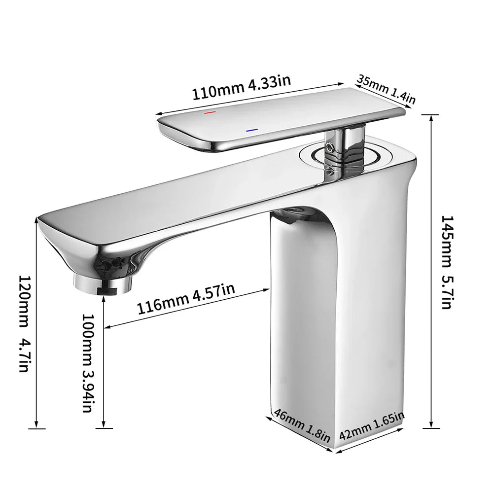 Afralia™ Chrome Basin Faucet Mixer Single Handle Hot Cold Tap Wash Deck 9920L