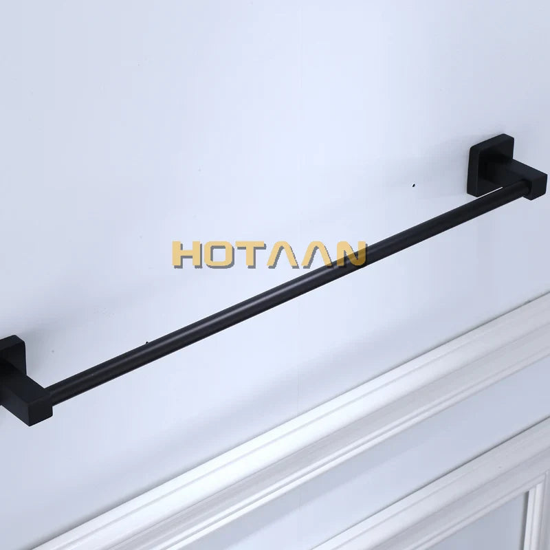 Afralia™ Matte Black Stainless Steel Towel Bar - 30/40/45/50/60cm