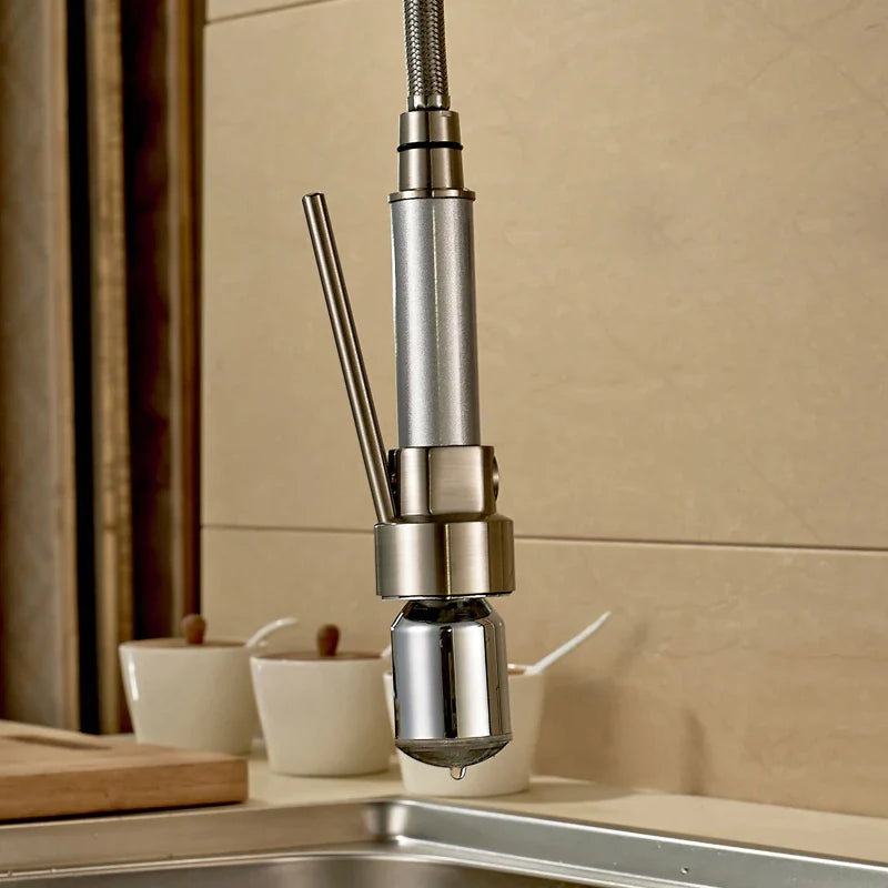 Afralia™ Brushed Nickel LED Color Changing Kitchen Faucet Spray Head