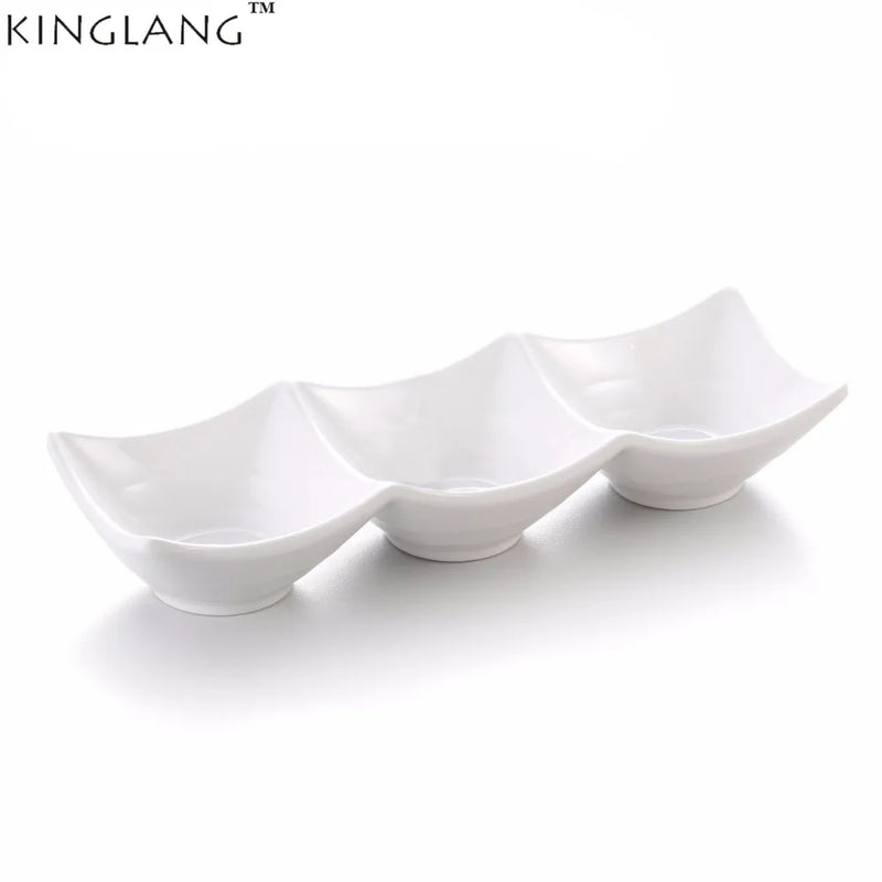 Afralia™ Melamine White Soy Sauce Dish - Small Plastic Tableware