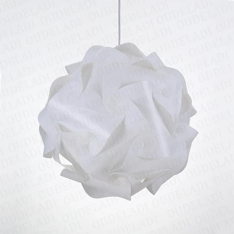 Afralia™ White PP Plastic Jigsaw Pendant Lights 30cm/40cm Modern Decorative Lamp