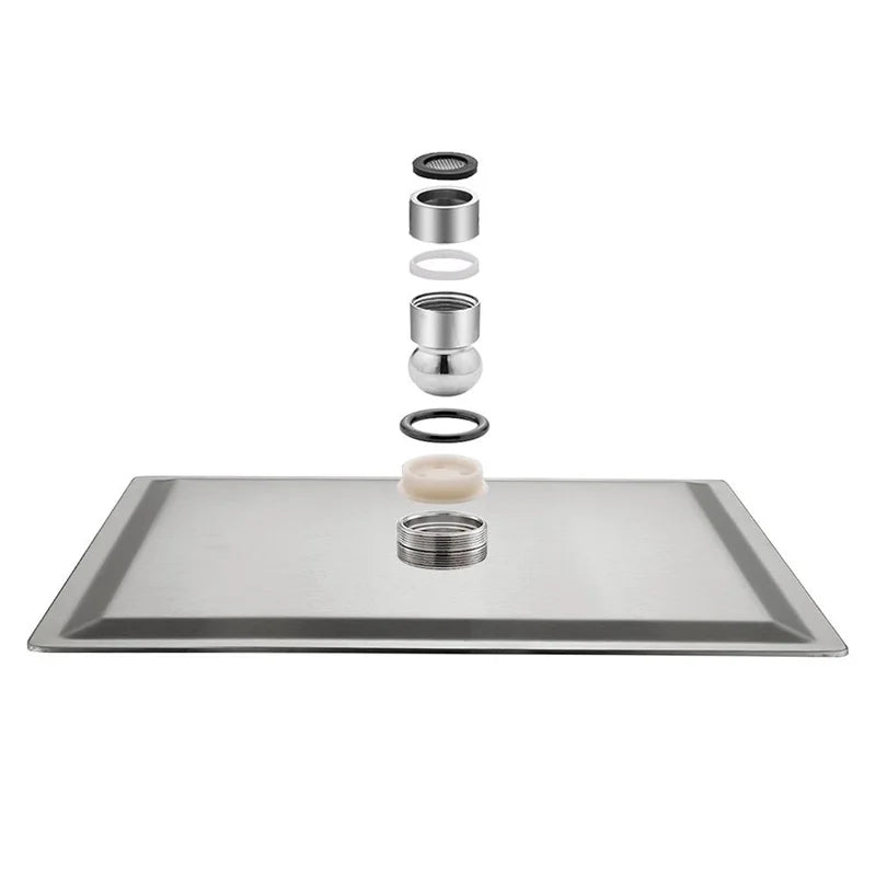 Afralia™ Chrome 16" Square Stainless Steel Rainfall Shower Head Ultrathin Top Rain Shower