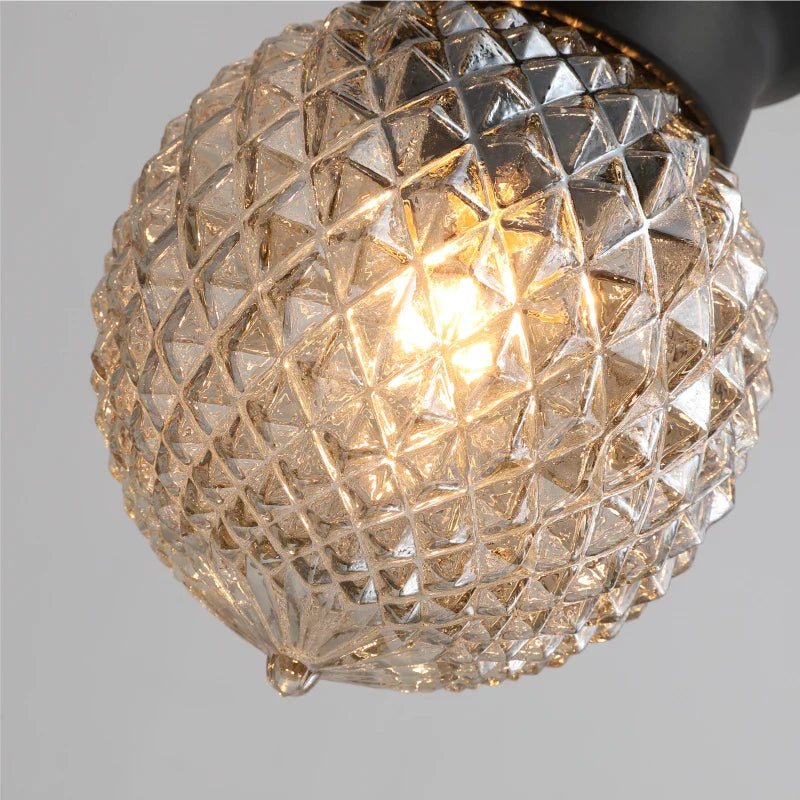 Afralia™ Nordic Vintage Glass LED Ceiling Light for Kitchen Hallway Balcony - Retro Ceiling Lamp