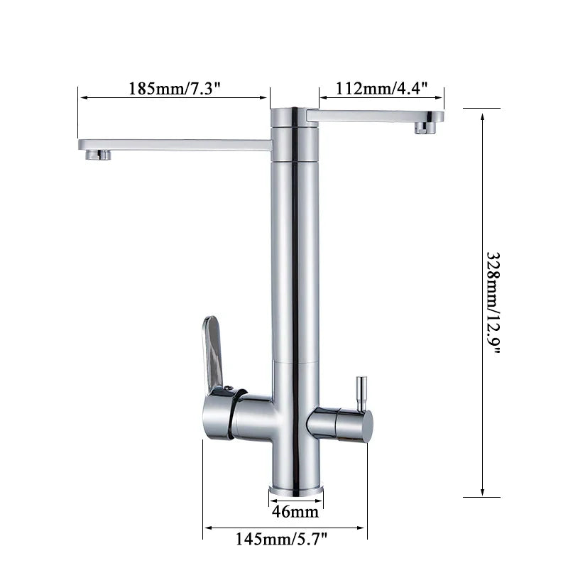 Afralia™ Dual Handle Waterfilter Kitchen Faucet with 360° Rotation and Water Purification