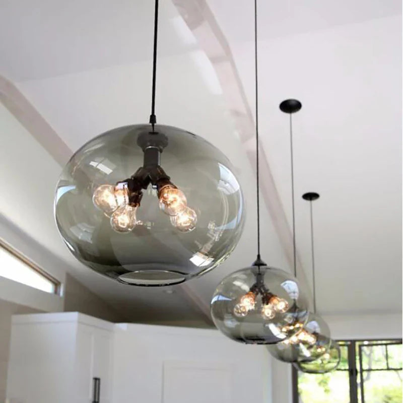 Afralia™ Glass Bowl Pendant Lights: Modern Colorful E27 Hanging Lamps for Kitchen, Living Room, Bedroom.