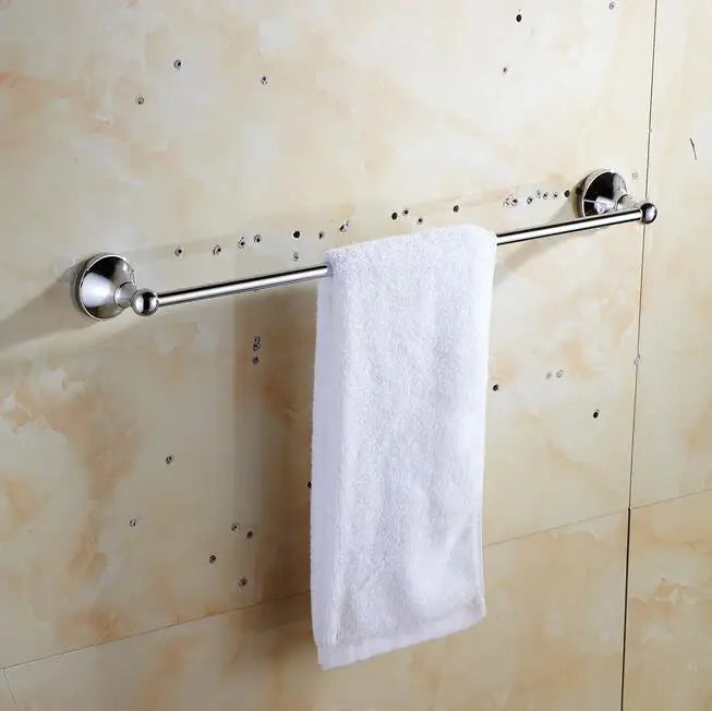 Afralia™ Brass & Crystal Bathroom Set: Towel Rack, Bar, Paper Holder, Soap Dish