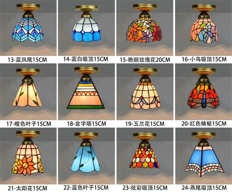 Afralia™ Vintage Mediterranean Ceiling Light LED e27 Balcony Lamp Lighting