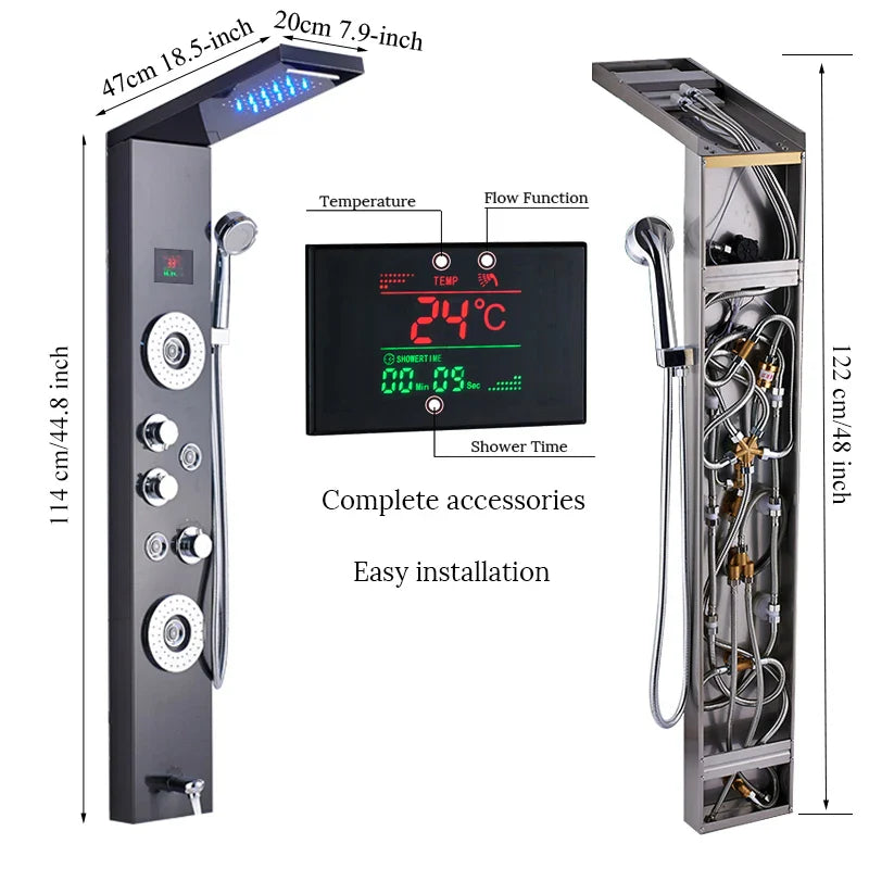 Afralia™ Luxury Shower Panel Shower Column Set for Bathroom